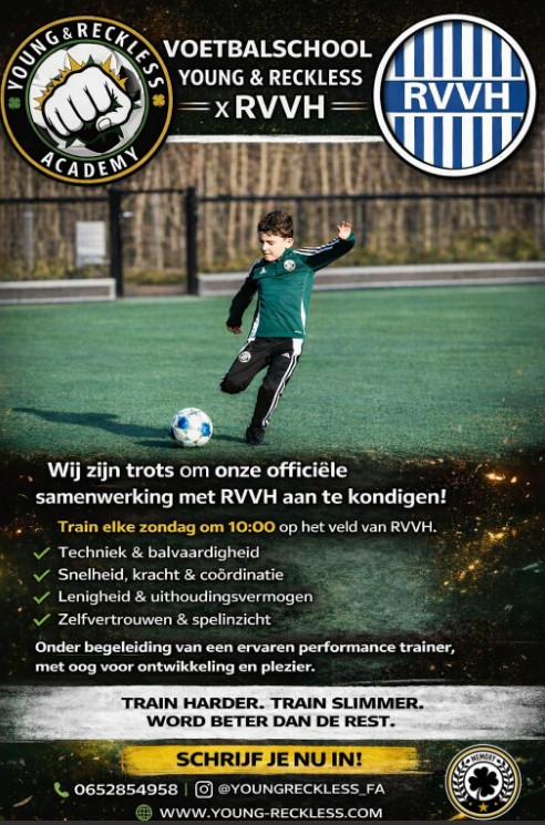 Samenwerking RVVH Jeugdopleiding met voetbalschool Young and Reckless